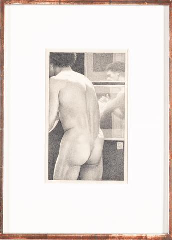 MICHAEL LEONARD (1933-) Mans back and reflection.